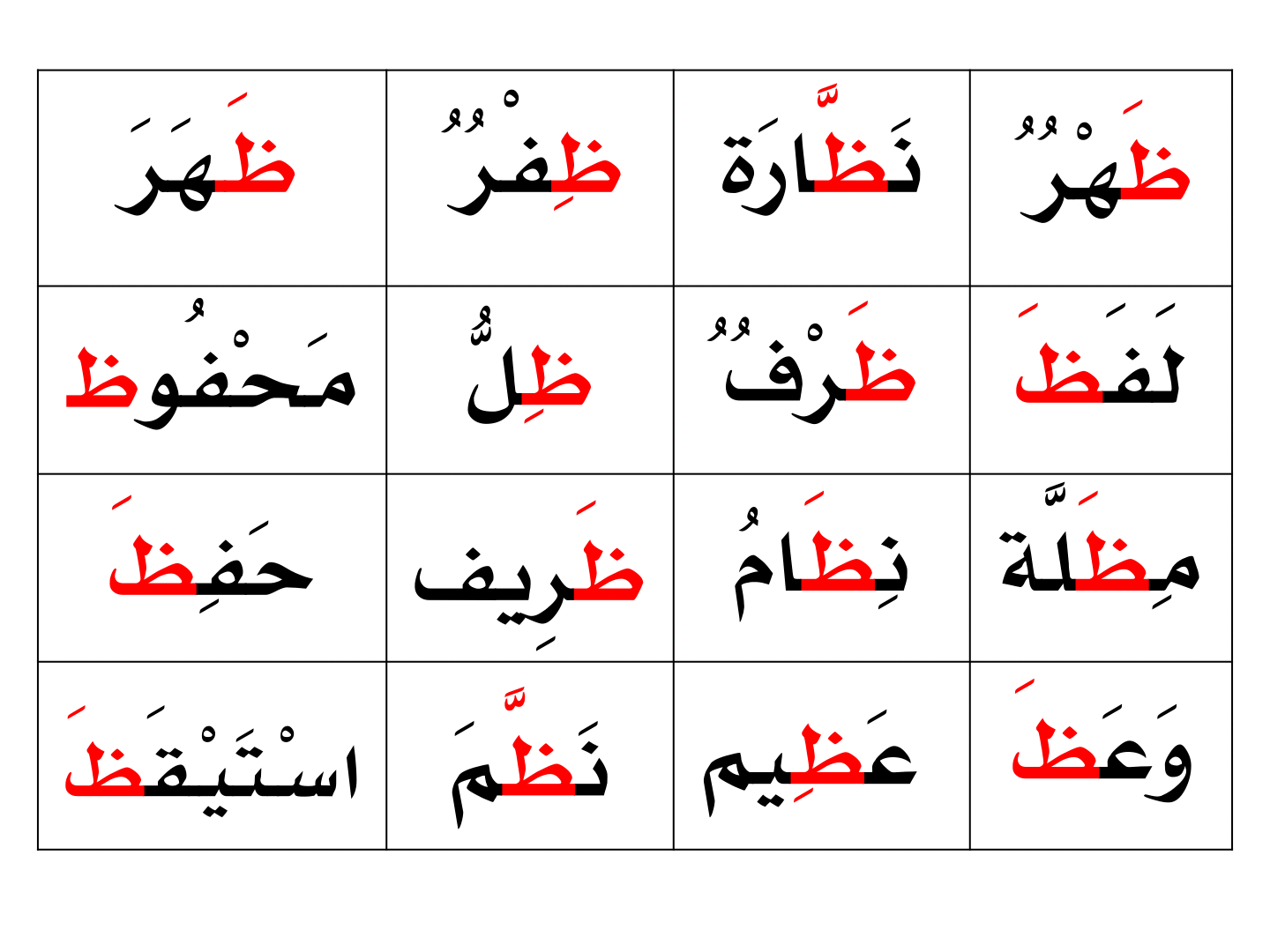 حرف الظاء في وسط الكلمة - بجميع اشكاله شوف واتعلم -D8-Ad-D8-B1-D9-81 -D8-A7-D9-84-D8-B8-D8-A7-D8-A1 -D9-81-D9-8A -D9-88-D8-B3-D8-B7 -D8-A7-D9-84-D9-83-D9-84-D9-85-D8-A9 -D8-A8-D8-Ac-D9-85-D9-8A-D8-B9 -D8-A7-D8-B4-D9-83-D8-A7-D9-84-D9-87 -D8-B4