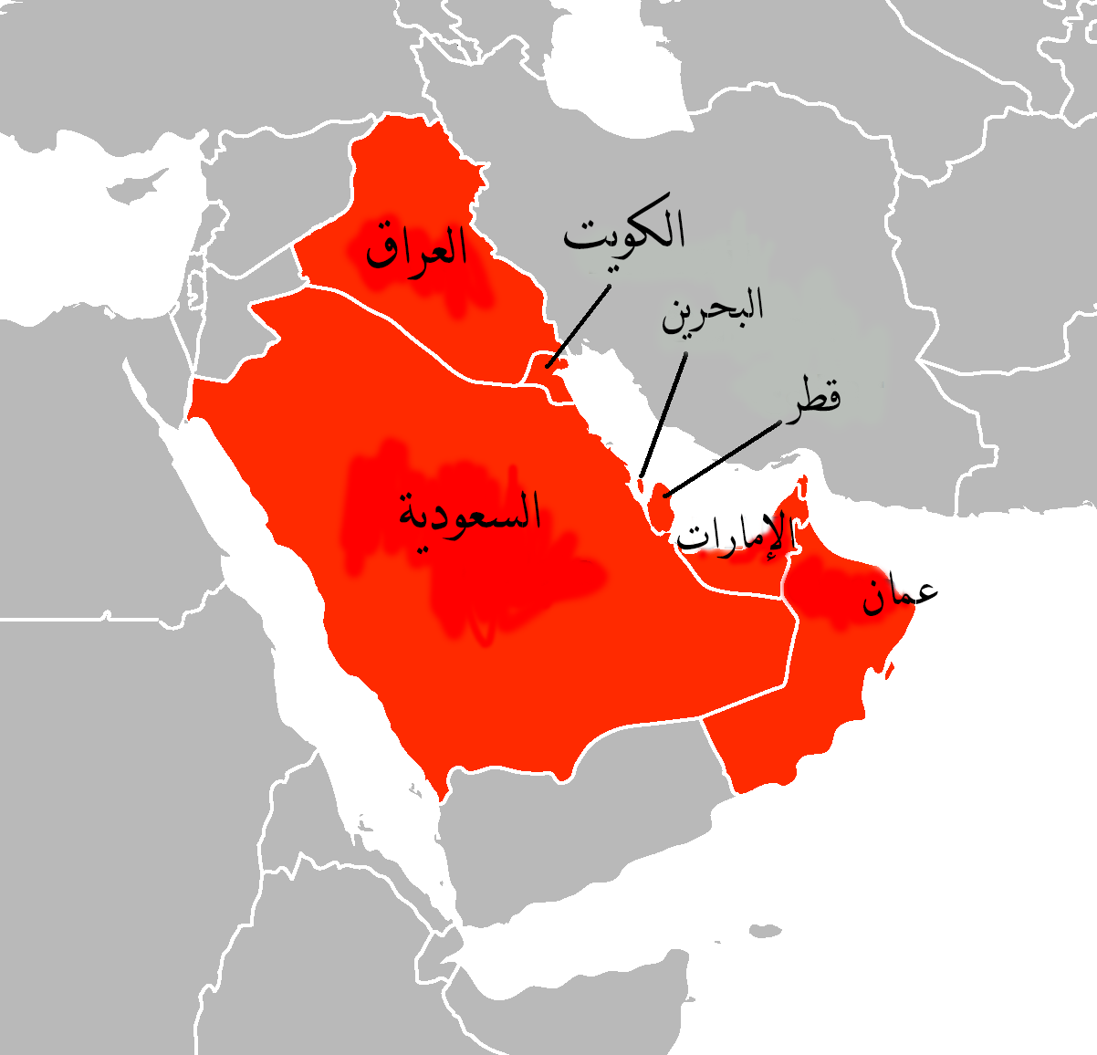 خريطه دول مجلس التعاون الخليجي المواق