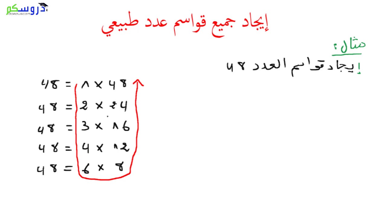 قواسم عدد طبيعي , رياضيات سنة رابعة متوسط